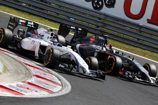 Bottas-Sutil F1-GP-Ungarn-26-Juli-2014